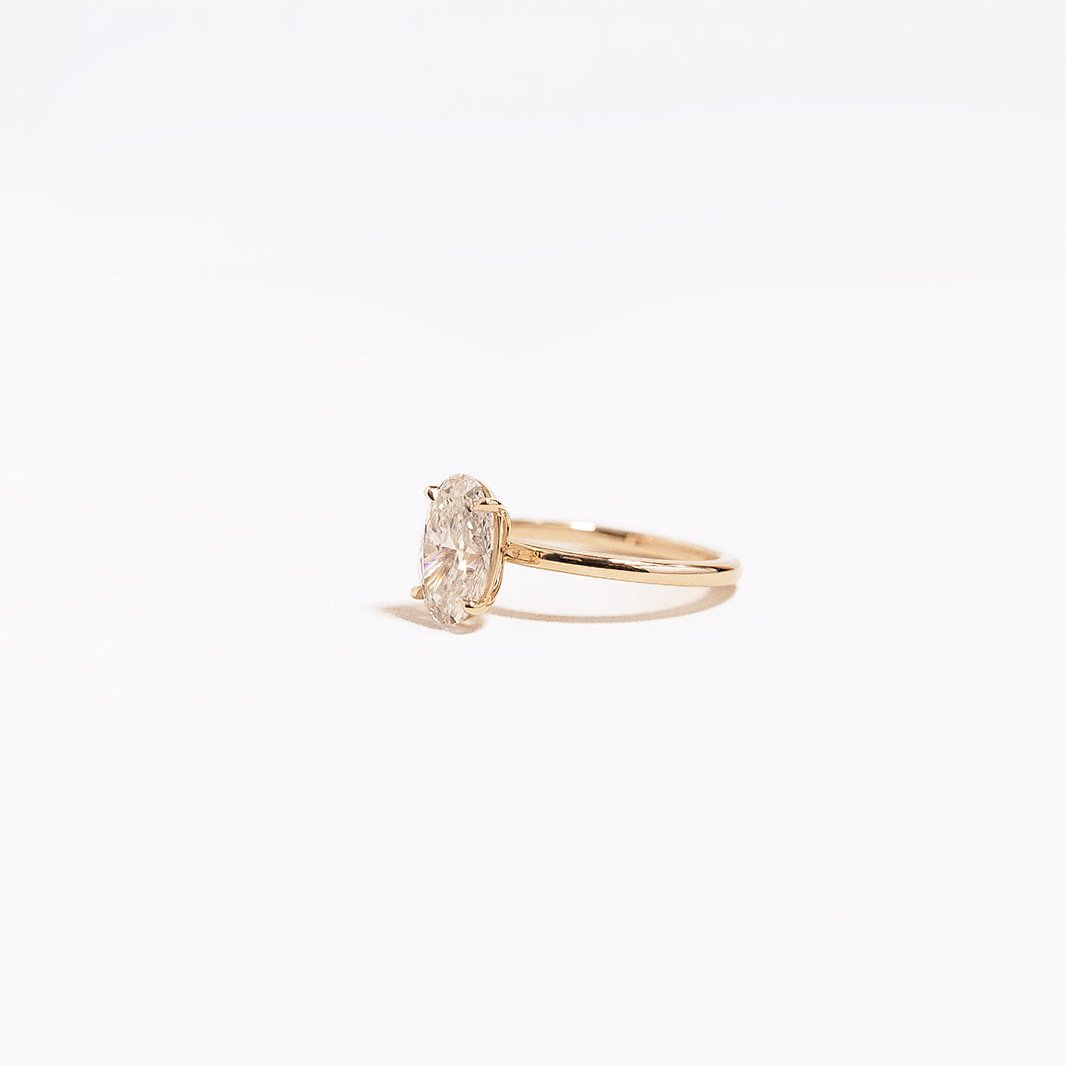 Lab diamond oval solitaire ring