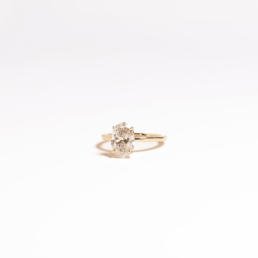 Lab diamond oval solitaire ring