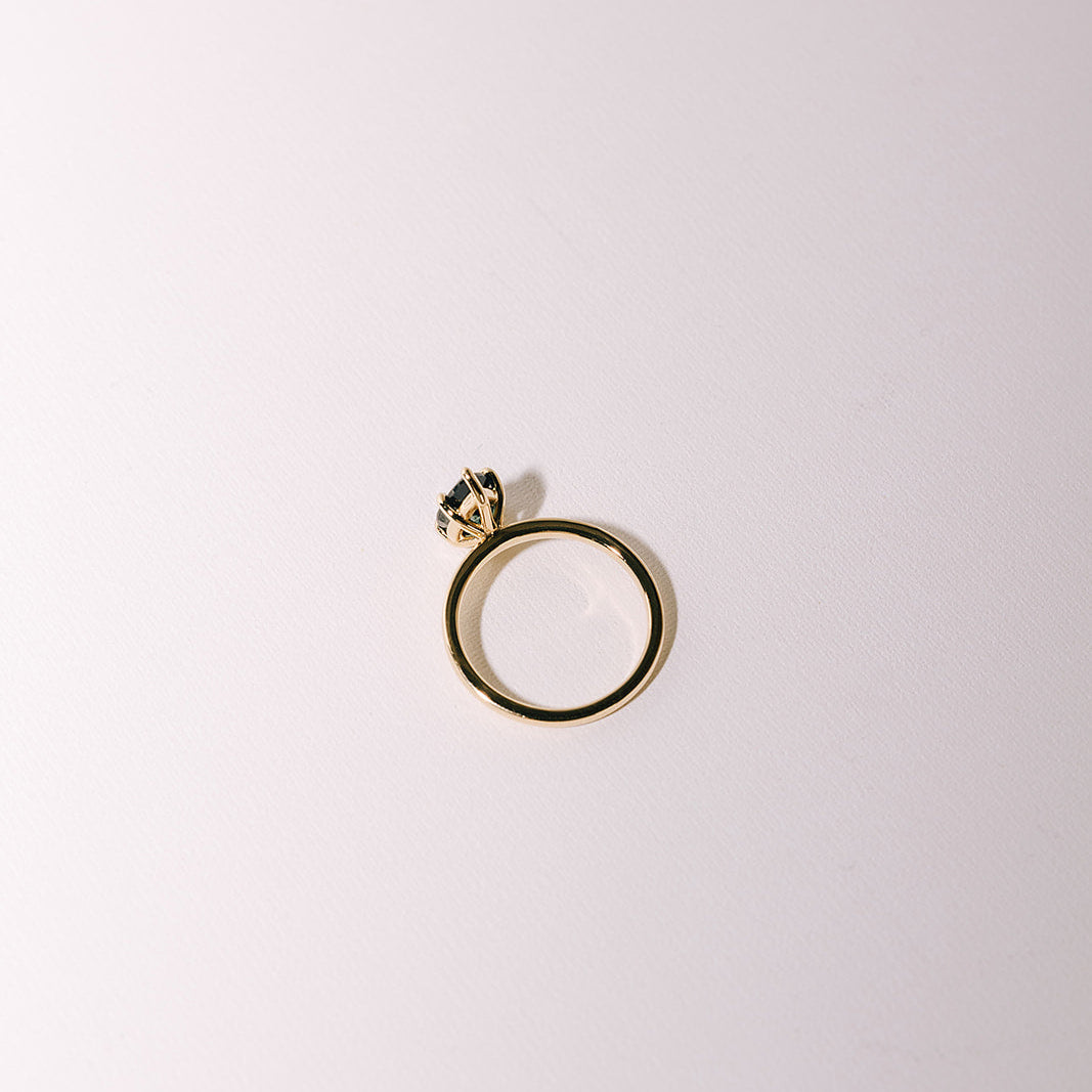 teal sapphire ring