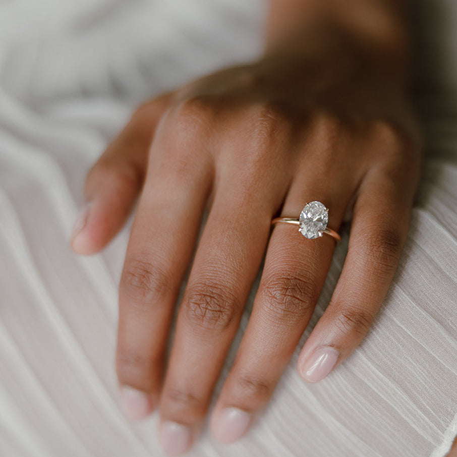 2 carat lab diamond ring with gold band