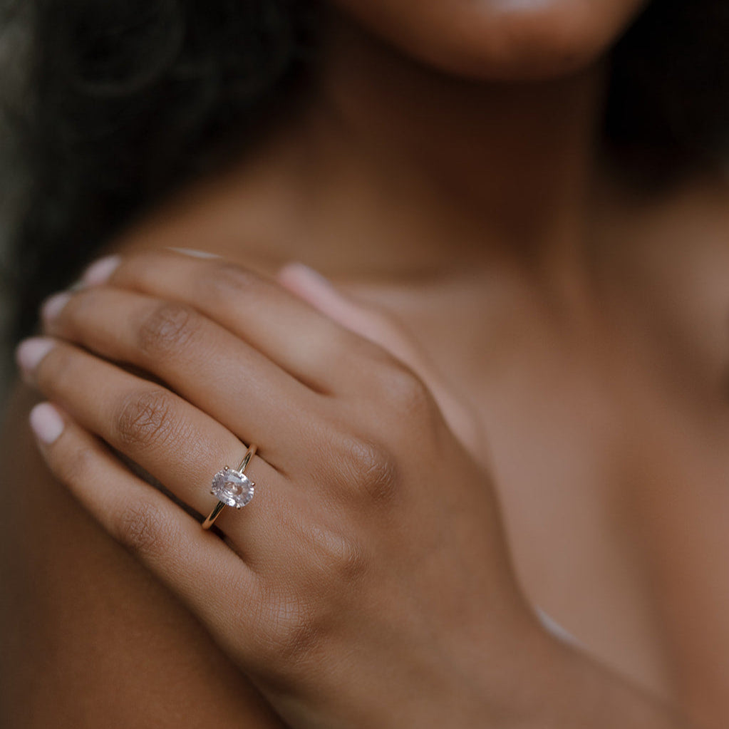 light pink sapphire gold ring