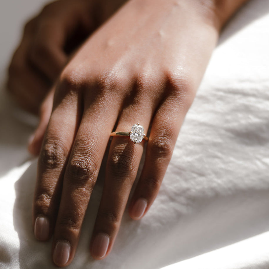 cushion cut lab diamond ring with compass setting