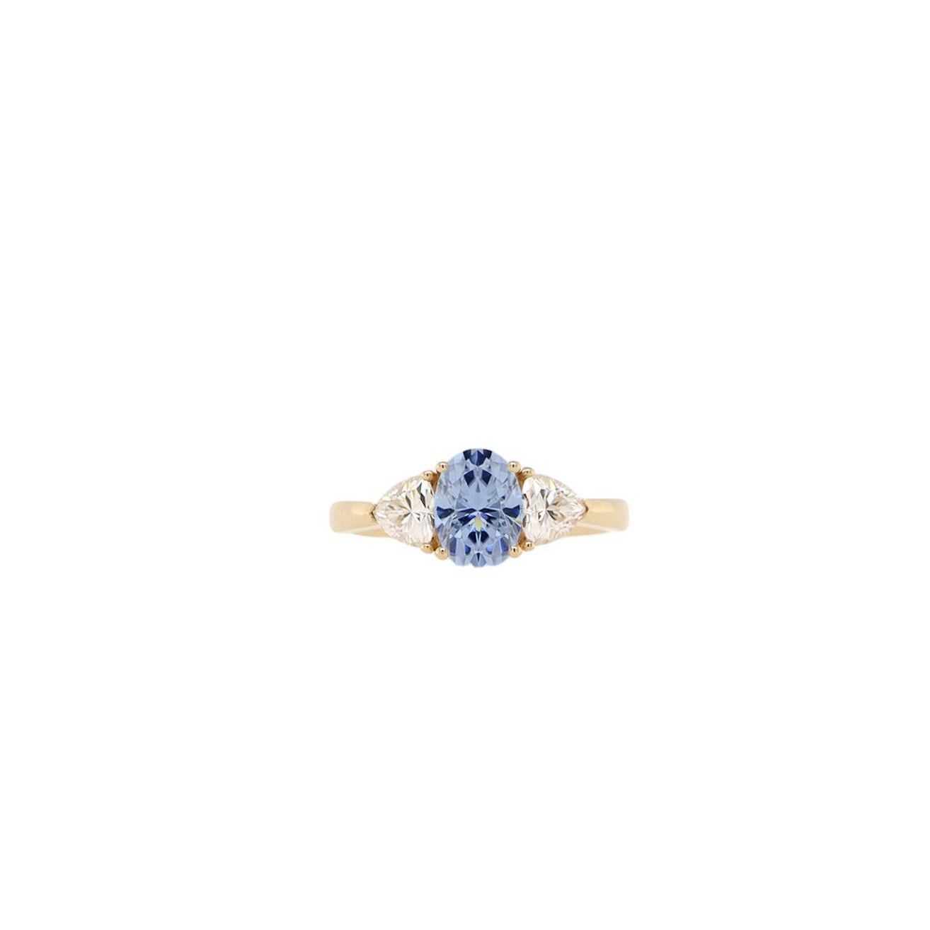 sapphire ring - sapphire engagement ring - three stone sapphire ring