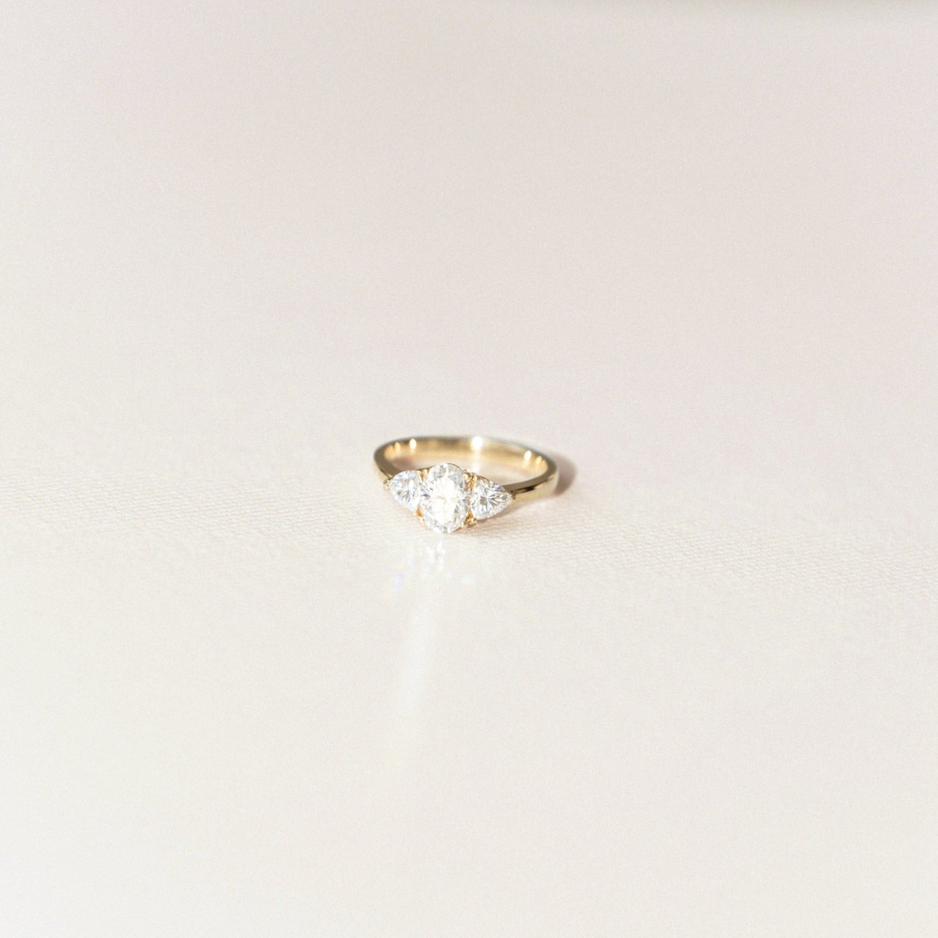 sapphire ring - sapphire engagement ring - three stone sapphire ring