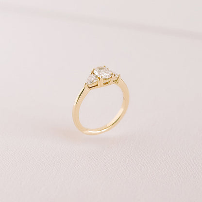 Three stone diamond engagement ring