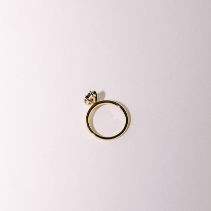 teal sapphire ring