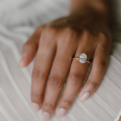 2 carat lab diamond ring with gold band