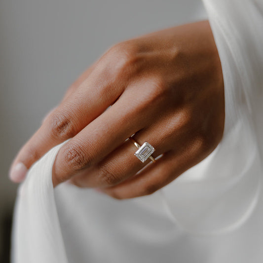 2 carat lab diamond emerald-cut ring