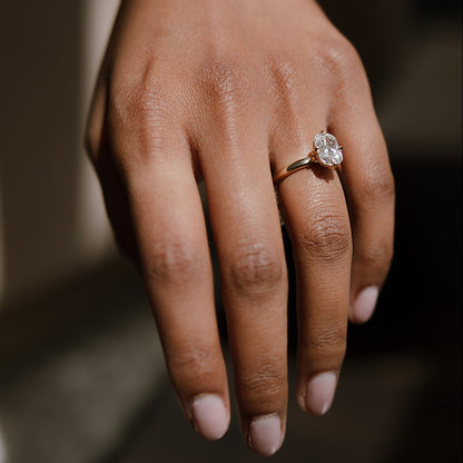 compass set ring with cushion lab diamond