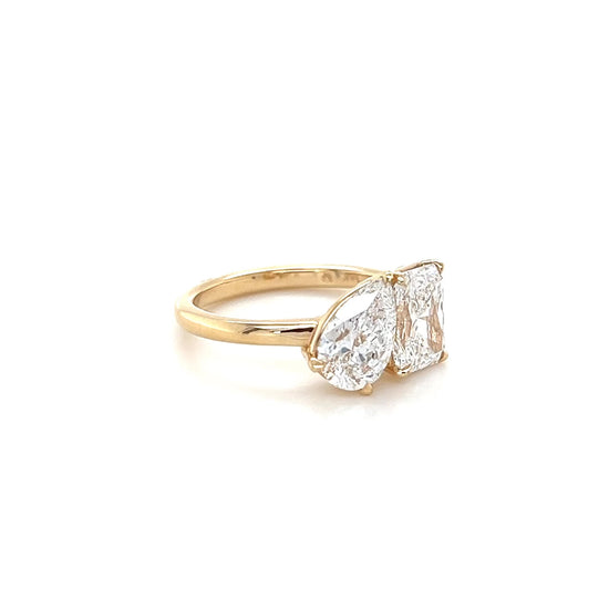 Blissed Out Two Stone Diamond engagement ring vide on a white background