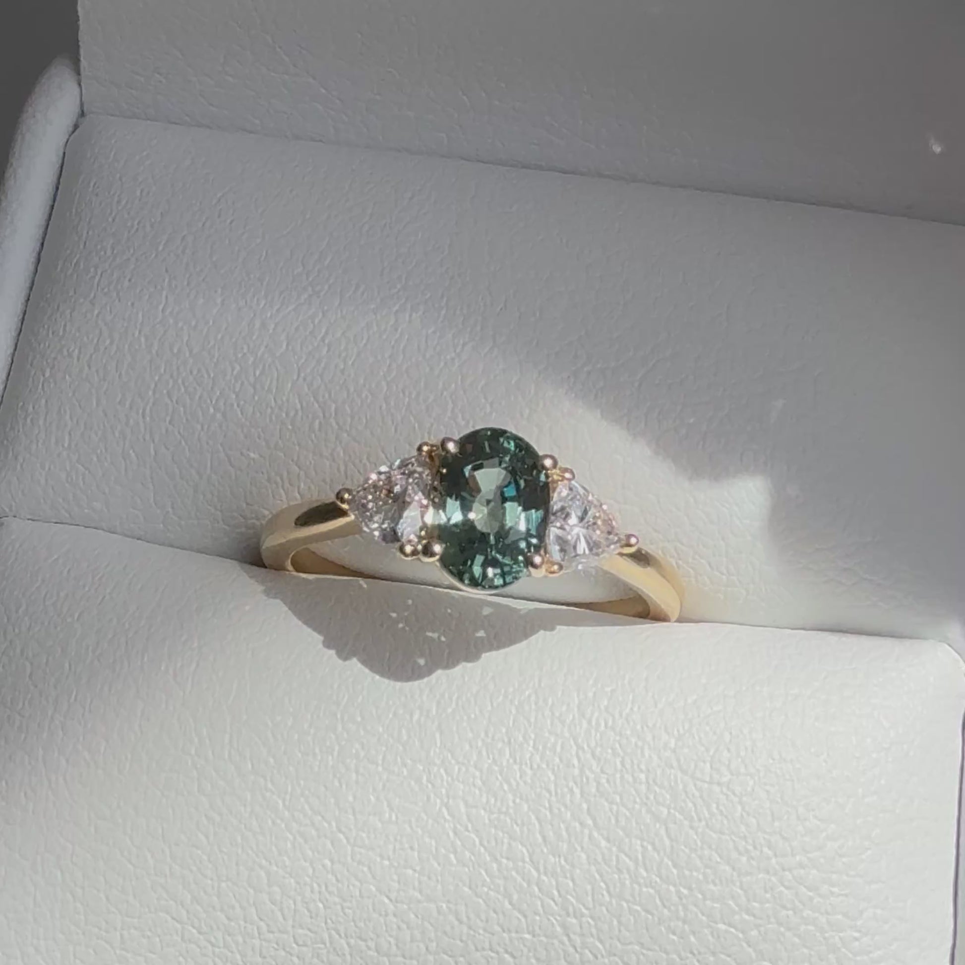 Teal engagement ring video 