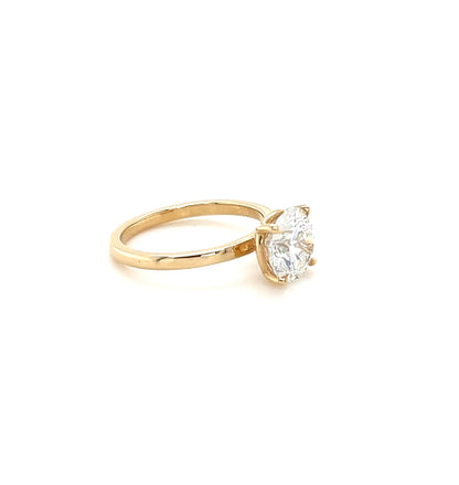 Round solitaire diamond engagement ring on a white background video