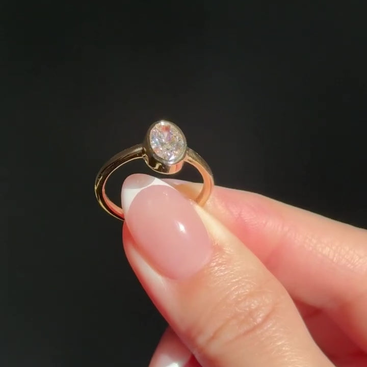 oval bezel diamond ring